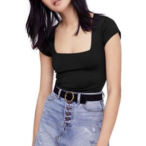 Free People Square Eyes Bodysuit